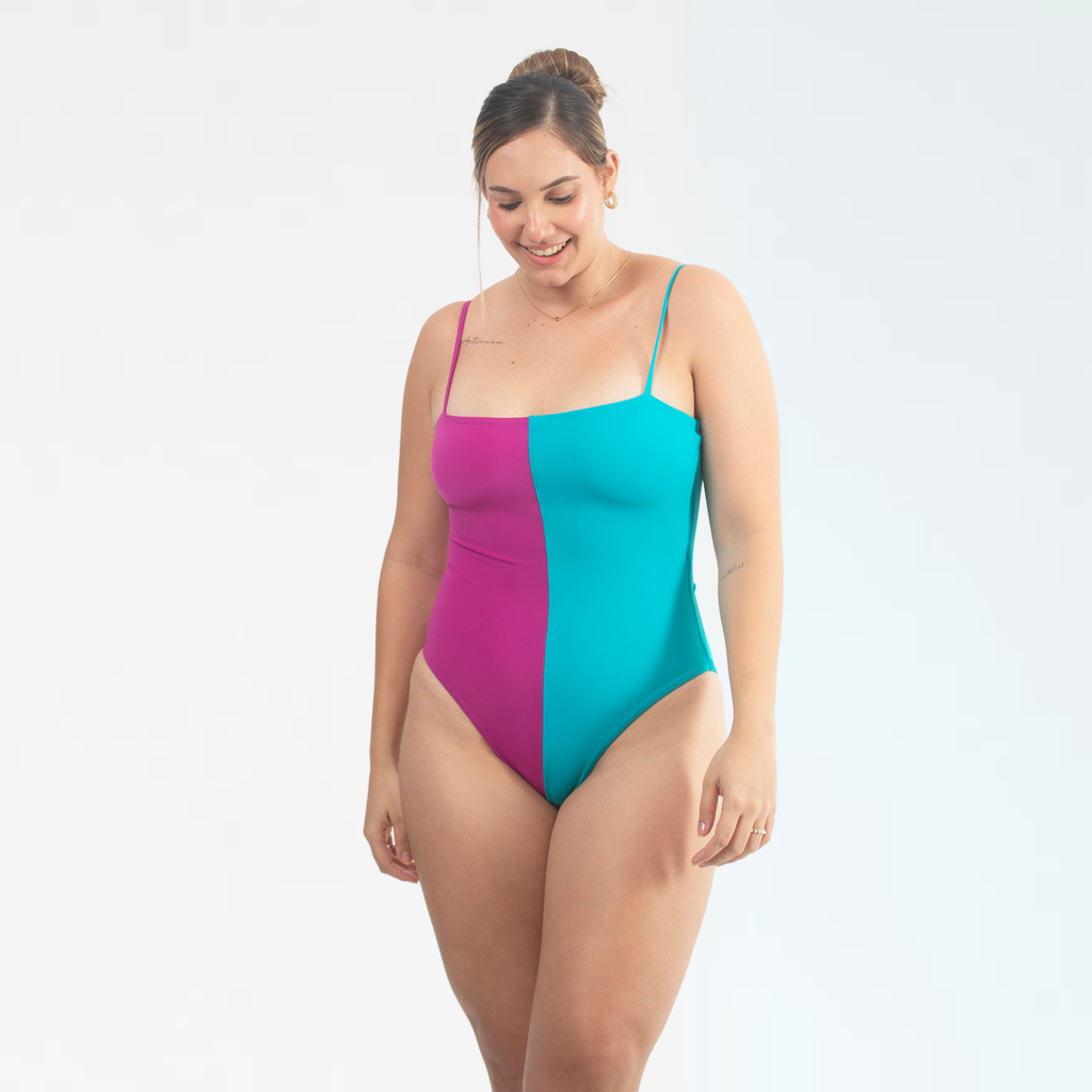 Oleaje Verde/ Rosa One Piece